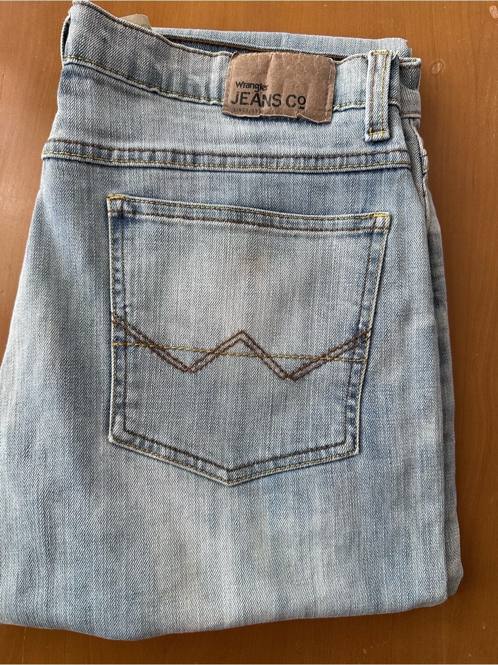 Wrangler Light Blue Denim Jeans with Signature Back Pocket